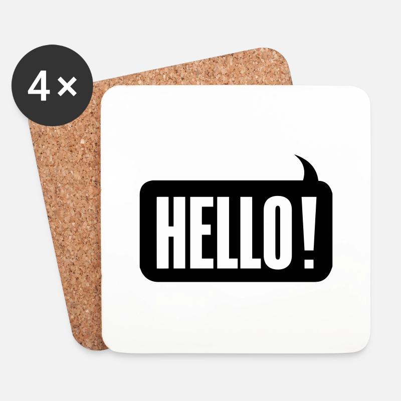 Hello! - Untersetzer (4er-Set) - Weiß