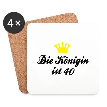 40. Geburtstag - Untersetzer (4er-Set) - Weiß - Vorne