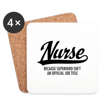 Nurse - Superhero - Untersetzer (4er-Set) - Weiß - Vorne