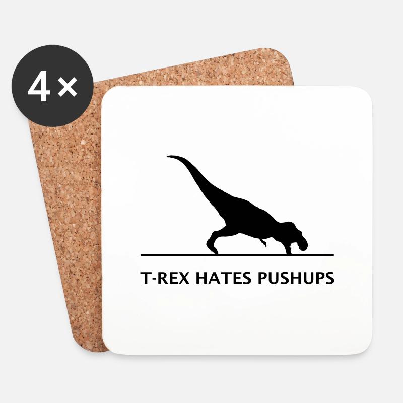T-rex hates pushups - Untersetzer (4er-Set) - Weiß