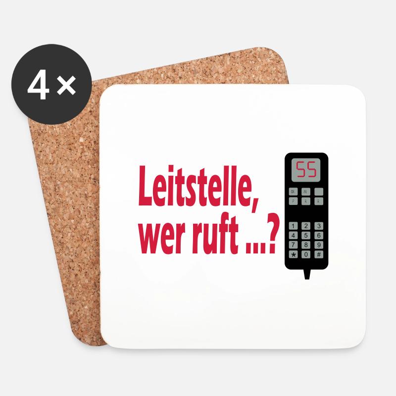 Leitstelle wer ruft? - Untersetzer (4er-Set) - Weiß