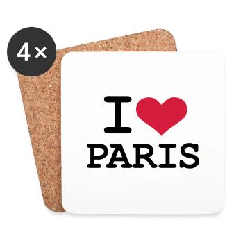 I - love - Paris - Untersetzer (4er-Set) - Weiß - Vorne