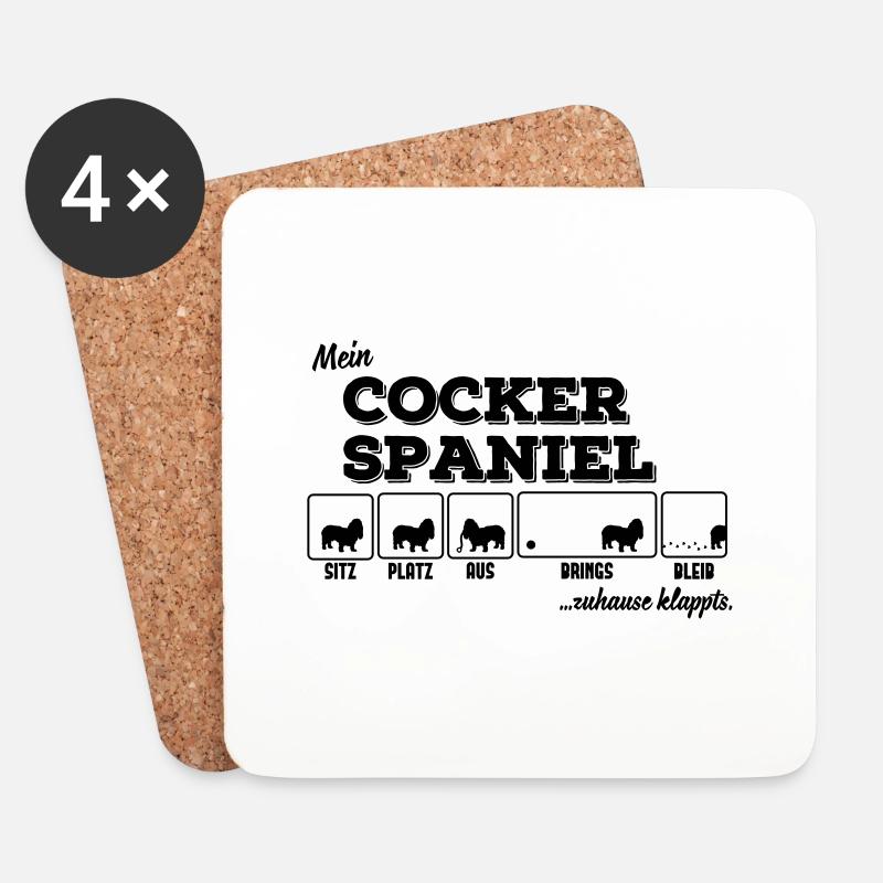 Mein Cocker Spaniel - zuhause klappts - Untersetzer (4er-Set) - Weiß