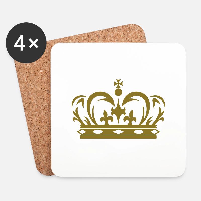 DE - Krone - Untersetzer (4er-Set) - Weiß