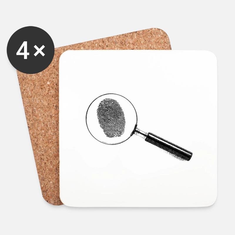 Lupe - Untersetzer (4er-Set) - Weiß