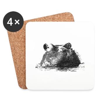 hippo - Untersetzer (4er-Set) - Weiß - Vorne