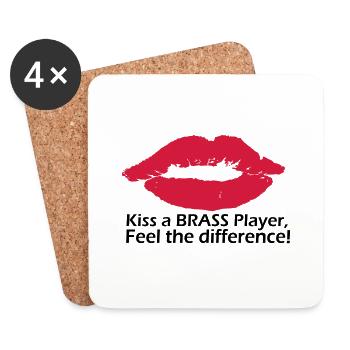 Kiss a brass player - Coasters (set of 4) - white - Front