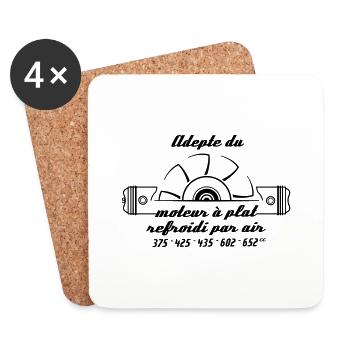 Moteur à plat - Dessous de verre (lot de 4) - blanc - Devant