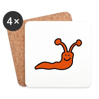 Worm - Coasters (set of 4) - white - Front