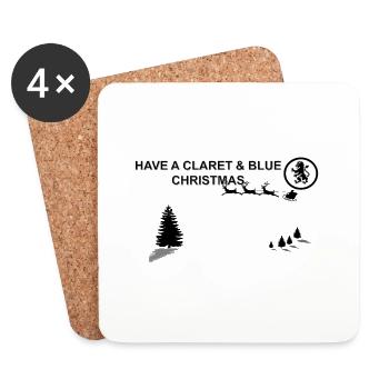 Claret and Blue Xmas - Coasters (set of 4) - white - Front