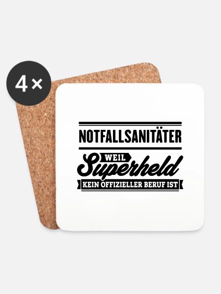 Superheld Notfallsanitäter - Untersetzer (4er-Set) - Weiß