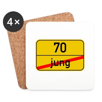 Ortsschild jung - 70 - Untersetzer (4er-Set) - Weiß - Vorne