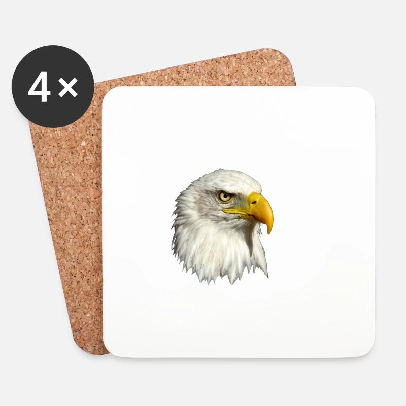 Weißkopfseeadler - Untersetzer (4er-Set) - Weiß