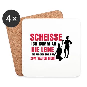 SCHEISSE ICH KOMM AN DIE - Untersetzer (4er-Set) - Weiß - Vorne