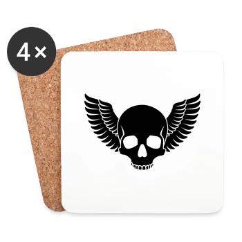 Skull Wings - Coasters (set of 4) - white - Front
