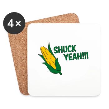 Agriculteur / PRODUCTEUR /: Shuck Ouais !!! - Dessous de verre (lot de 4) - blanc - Devant