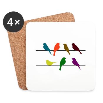 Schwalben Vögel - Untersetzer (4er-Set) - Weiß - Vorne