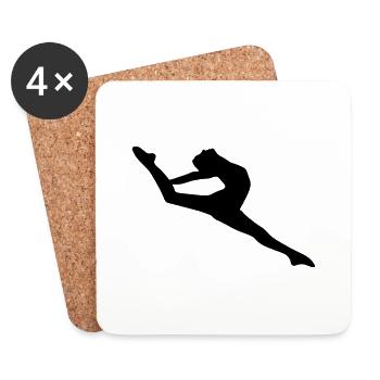 Danseuse de ballet vecteur Silhouette - Dessous de verre (lot de 4) - blanc - Devant