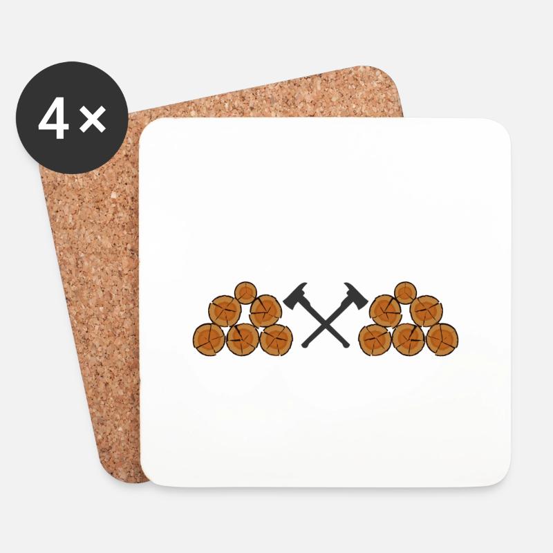 Holz ruft - Untersetzer (4er-Set) - Weiß