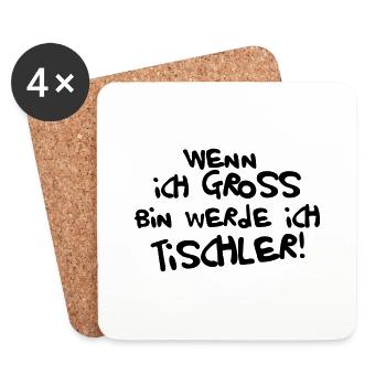 Ich werde Tischler - Untersetzer (4er-Set) - Weiß - Vorne