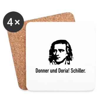 Schiller: Donner und Doria! - Untersetzer (4er-Set) - Weiß - Vorne