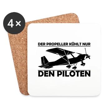 C42 Ultraleichtflugzeug Geschenk - Untersetzer (4er-Set) - Weiß - Vorne