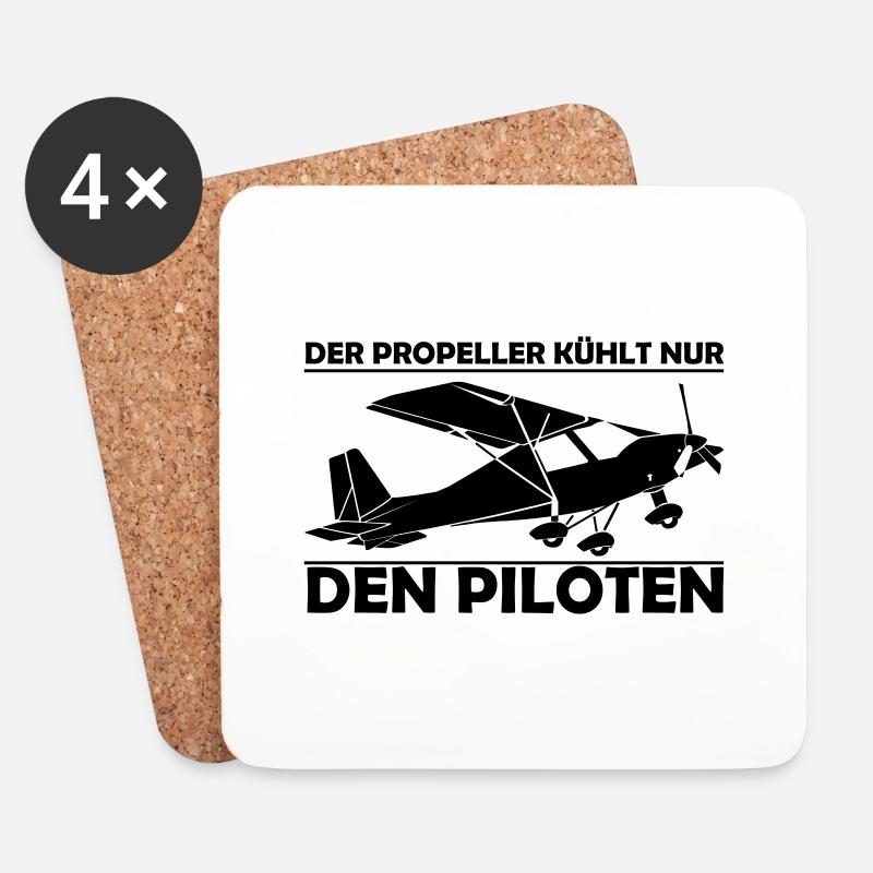 C42 Ultraleichtflugzeug Geschenk - Untersetzer (4er-Set) - Weiß