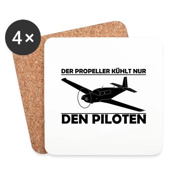 Mooney Motorflugzeug Geschenk - Untersetzer (4er-Set) - Weiß - Vorne
