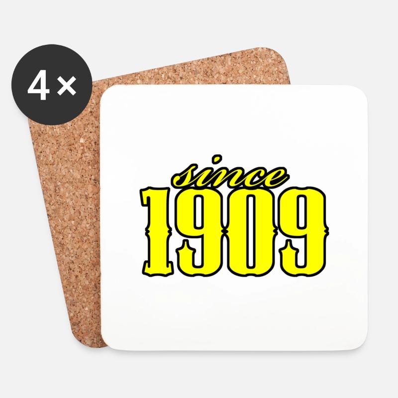 since 1909 (yellow) - Untersetzer (4er-Set) - Weiß