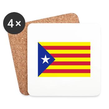 Catalunya Flag - Dessous de verre (lot de 4) - blanc - Devant