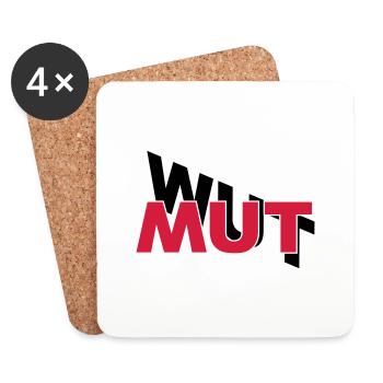 Mut hilft gegen Wut - Untersetzer (4er-Set) - Weiß - Vorne