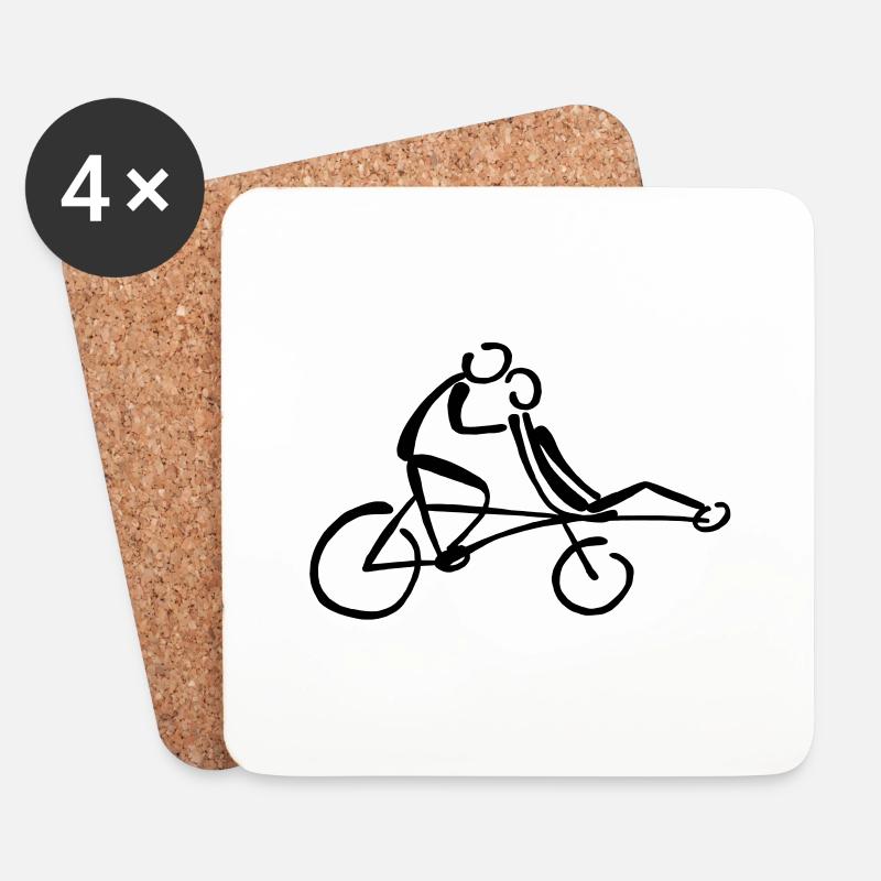 Pinogramm Pino Stufentandem Tandem - Untersetzer (4er-Set) - Weiß
