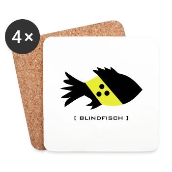 blindfisch fisch blind doof depp blinder - Untersetzer (4er-Set) - Weiß - Vorne