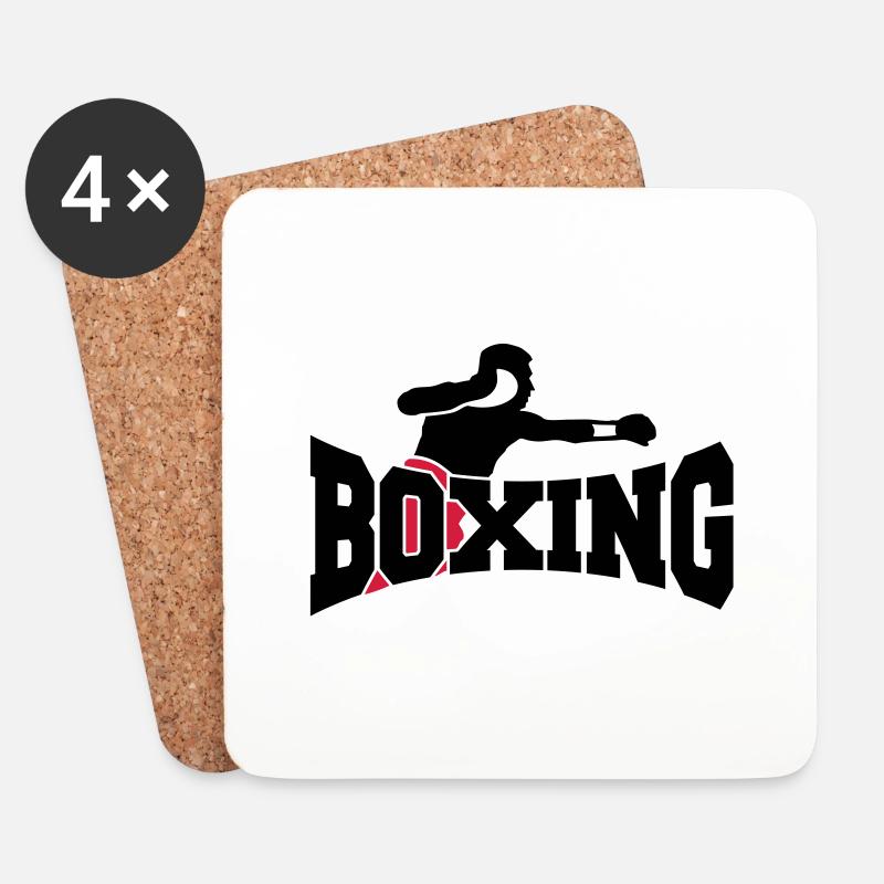 boxing II - Untersetzer (4er-Set) - Weiß