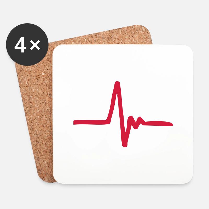 EKG - Untersetzer (4er-Set) - Weiß
