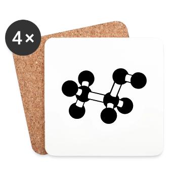 alcohol molecule - Coasters (set of 4) - white - Front