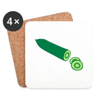 Gurke - Untersetzer (4er-Set) - Weiß - Vorne