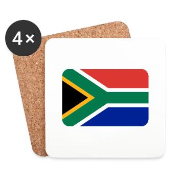 SOUTH AFRICA FLAG round corner 400 dpi - Untersetzer (4er-Set) - Weiß - Vorne