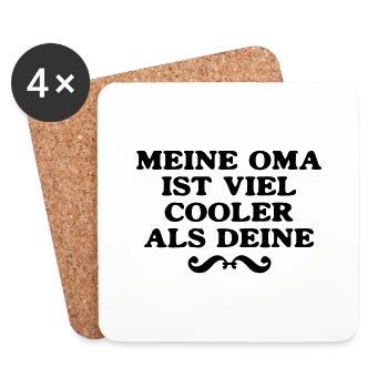 ma grand-mère est beaucoup plus frais que votre - Dessous de verre (lot de 4) - blanc - Devant
