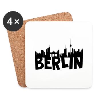 Berlin Skyline - Untersetzer (4er-Set) - Weiß - Vorne