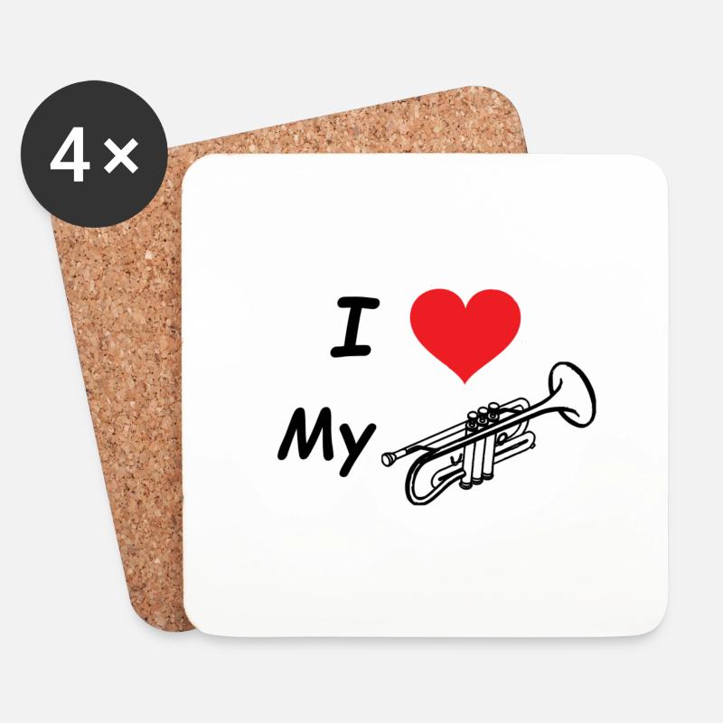 ilovemytrumpet - Untersetzer (4er-Set) - Weiß
