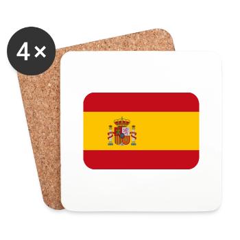 SPAIN FLAG round corner 400 dpi - Coasters (set of 4) - white - Front