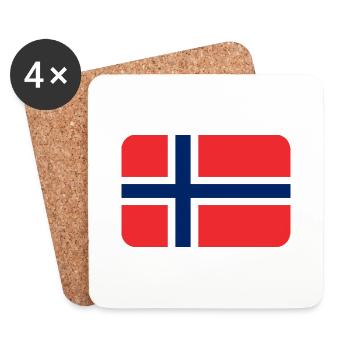 NORWAY FLAG round corner 400 dpi - Coasters (set of 4) - white - Front
