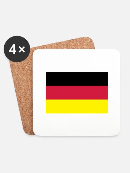 Deutschland Fahne Flagge - Untersetzer (4er-Set) - Weiß