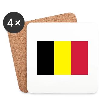 Drapeau Belge - Belgische vlag - Dessous de verre (lot de 4) - blanc - Devant