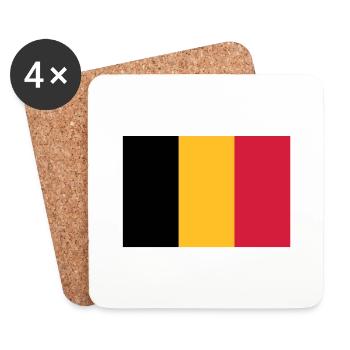 Drapeau Belge - Belgische vlag - Dessous de verre (lot de 4) - blanc - Devant