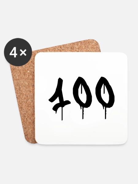 Graffiti : 100 - Untersetzer (4er-Set) - Weiß