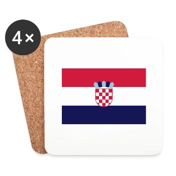 Croatia flag - drapeau Croatie - Kroatien flagge - - Dessous de verre (lot de 4) - blanc - Devant