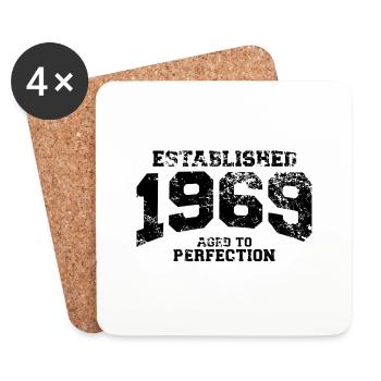 established 1969 - aged to perfection - Untersetzer (4er-Set) - Weiß - Vorne