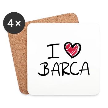 i_love_barca__f2 - Dessous de verre (lot de 4) - blanc - Devant